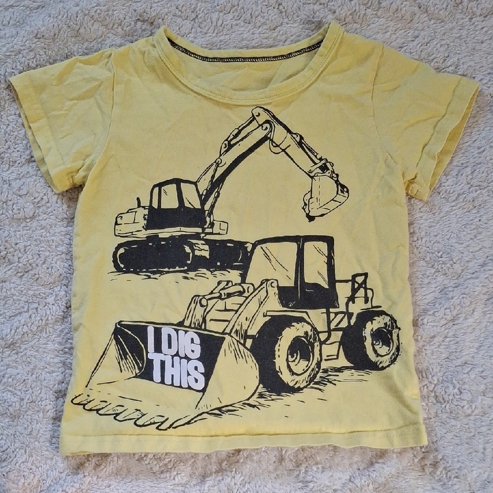 BiBNice Yellow/Black Construction "I Dig This" Graphic Tee/4T